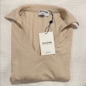 LNA Women's Tan Ribbed Top